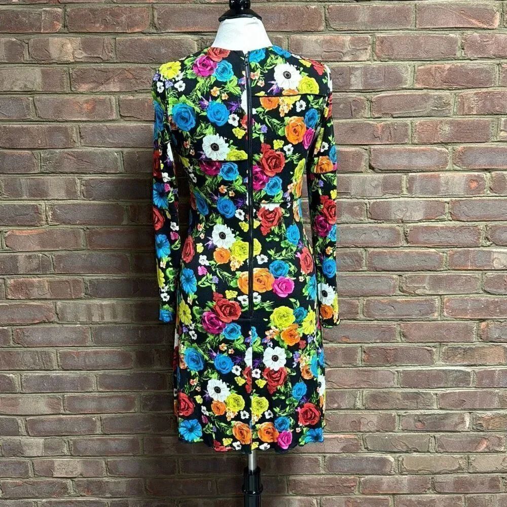 Alice + Olivia Delora Floral Long Sleeve Mini Dress Size 10 NEW - Picture 4 of 11